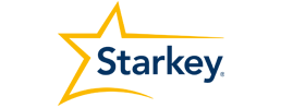 Das Starkey Logo, bestehend aus einen Stern und dem Unternehmensnamen.