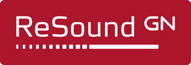 Das ReSound Logo besteht aus dem schwarzen Schriftzug ReSound und wird von einer roten Linie unterstrichen.
